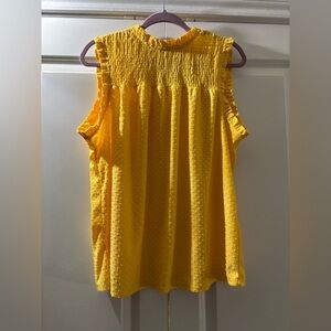 NY Collection Vibrant Yellow Sleeveless Blouse
